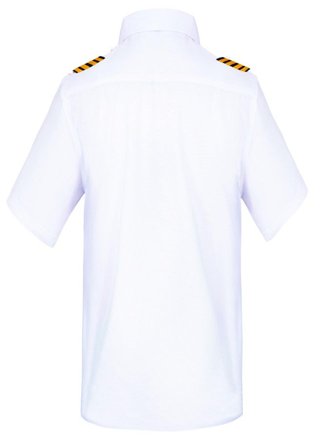 TOGROP Kids Yacht Captain Sailor Costume for Boys Shirt Hat Accessories 6 Pcs Set Party Cosplay 5-6T White - Image 5