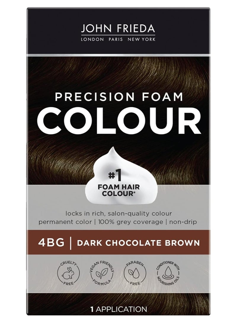 John Frieda Precision Foam Colour, Dark Chocolate Brown 4BG, 1 Application - Image 1