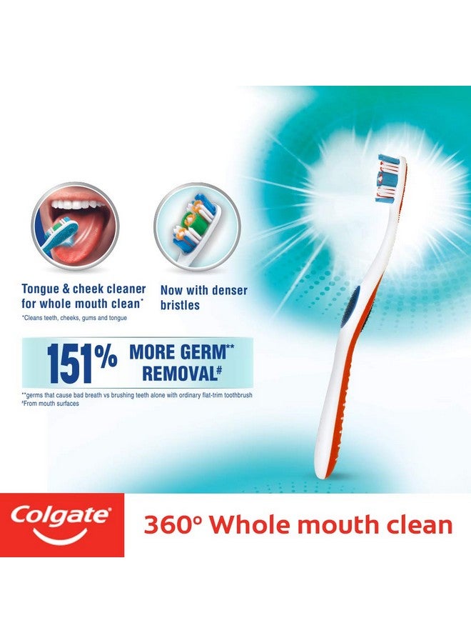 كولجيت فرشاة أسنان كولجيت 360 لتنظيف الفم بالكامل - 3 قطع - يدوية، للكبار، متعددة الألوان - Image 2