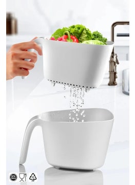 Boz House Handled Double Rice Pasta Vegetable Strainer 2.45LT  - Image 1