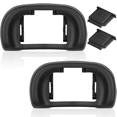 ChromLives Updated Soft Silicone Camera Eyepiece Eyecup for Sony A7III A7II A9 A7S A99II A58 A7 A7R IV A7RIII A7SII, 2Pack Camera Hot Shoe Cover for Sony + 2Pack Camera Eye Cup Replacement for Sony - Image 1