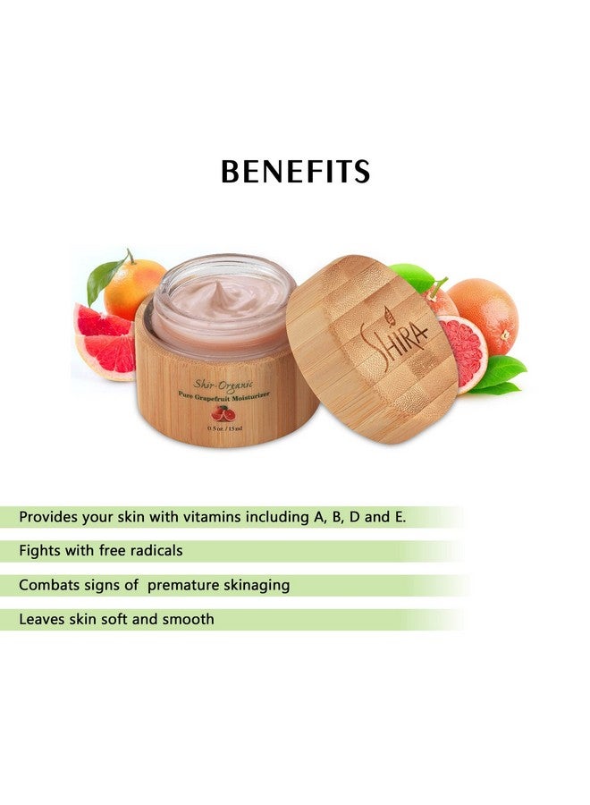 شيرا مرطب الجريب فروت الوردي النقي من Shirorganic، ترطيب مكثف، مرطب تفتيح ناعم غني بفيتامين C للوجه من أنواع البشرة العادية إلى الدهنية (15 مل) - Image 3