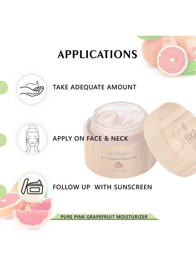 شيرا مرطب الجريب فروت الوردي النقي من Shirorganic، ترطيب مكثف، مرطب تفتيح ناعم غني بفيتامين C للوجه من أنواع البشرة العادية إلى الدهنية (15 مل) - Image 4