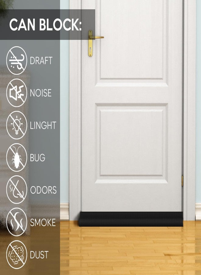 HomeProtect Door Draft Stoppers 30 Inches Door Weather Stripping for Bottom of Door 30 Inch Door Sweep for Exterior & Interior Doors Noise Air Smoke Dust Blocker, Black - Image 4
