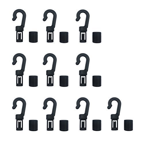 Huouo 10 Pcs Bungee Shock Cord Hook For 1/4 Inch And 3/16 Inch Rope Terminal Ends Tabbed S Open Hooks For Kayaks - Image 2