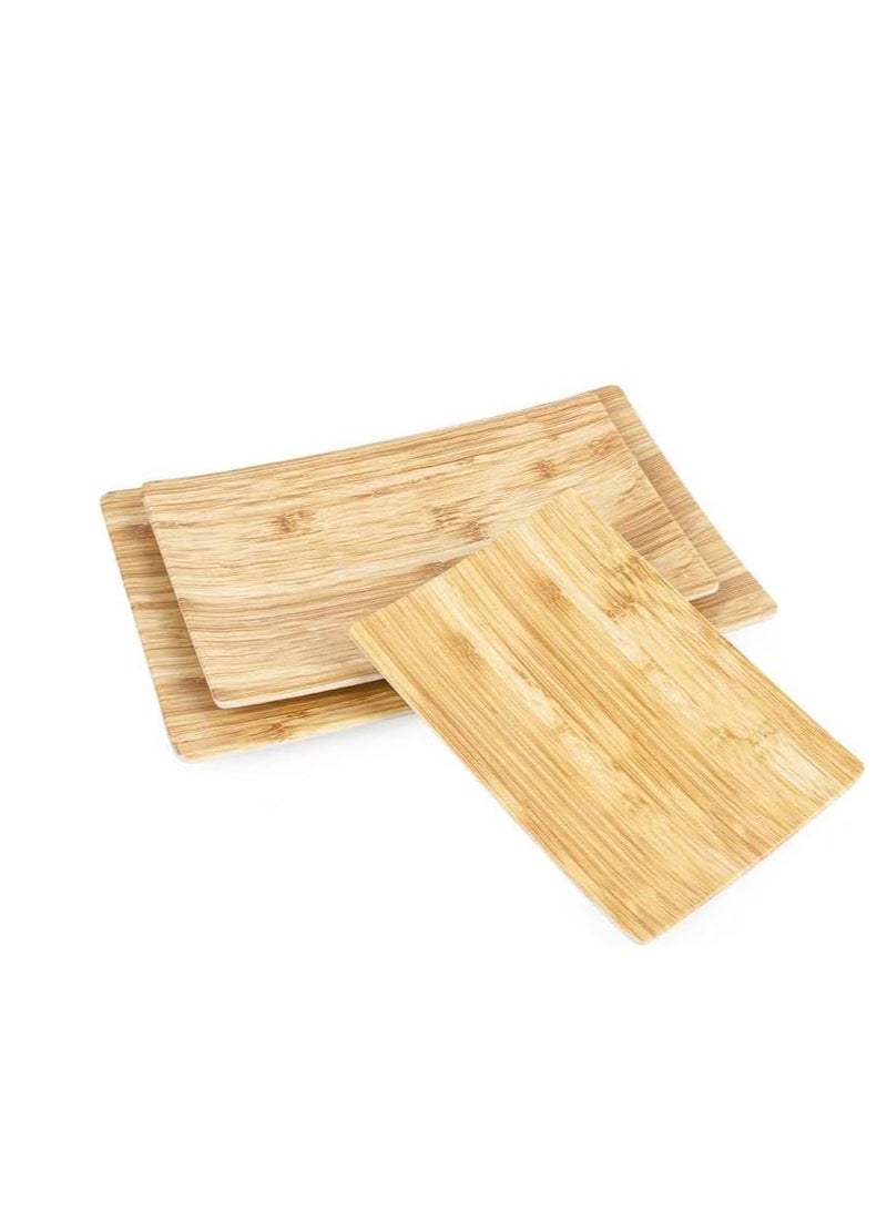 Melamine Wooden Square Serving Plate - Modern design and unmatched quality to serve a variety of foods with an elegant touch L (30*20 cm) - Image 1