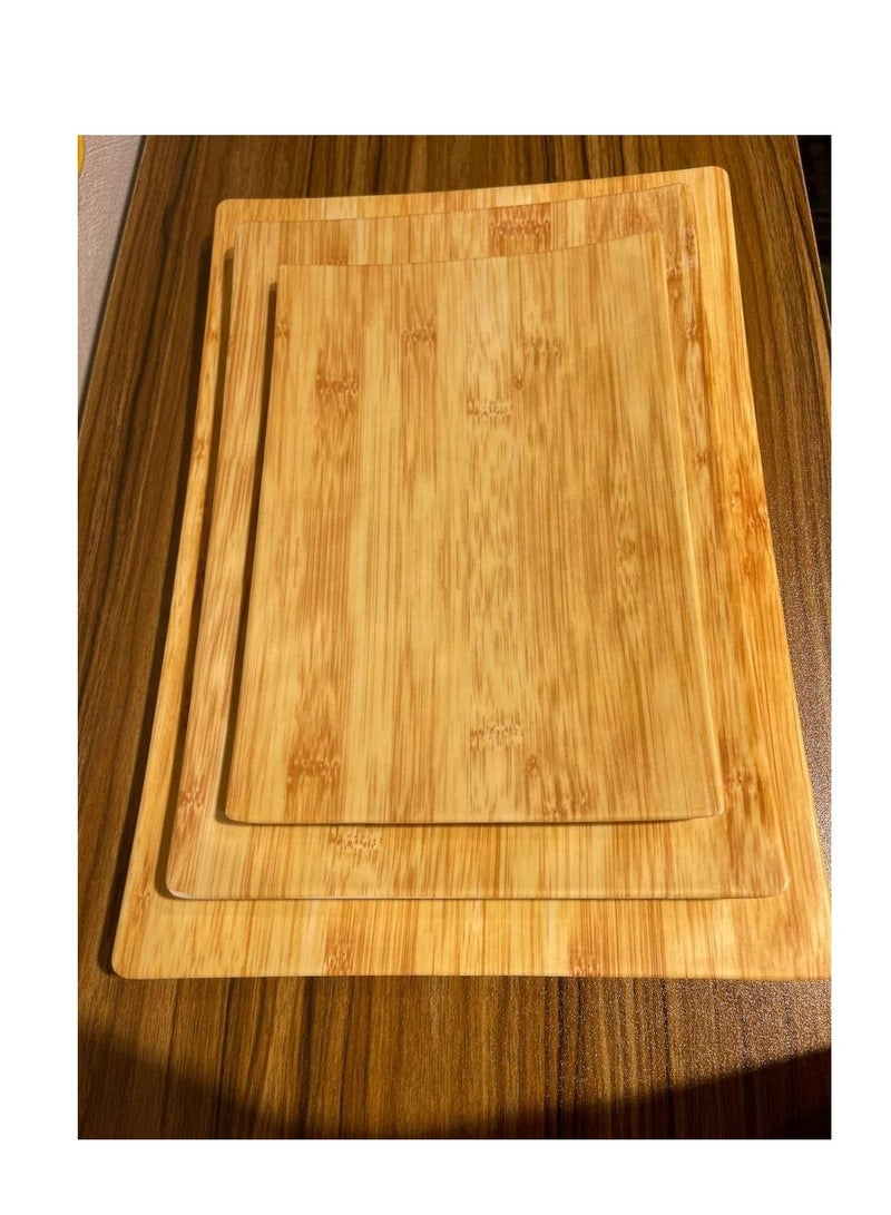 Melamine Wooden Square Serving Plate - Modern design and unmatched quality to serve a variety of foods with an elegant touch L (30*20 cm) - Image 3