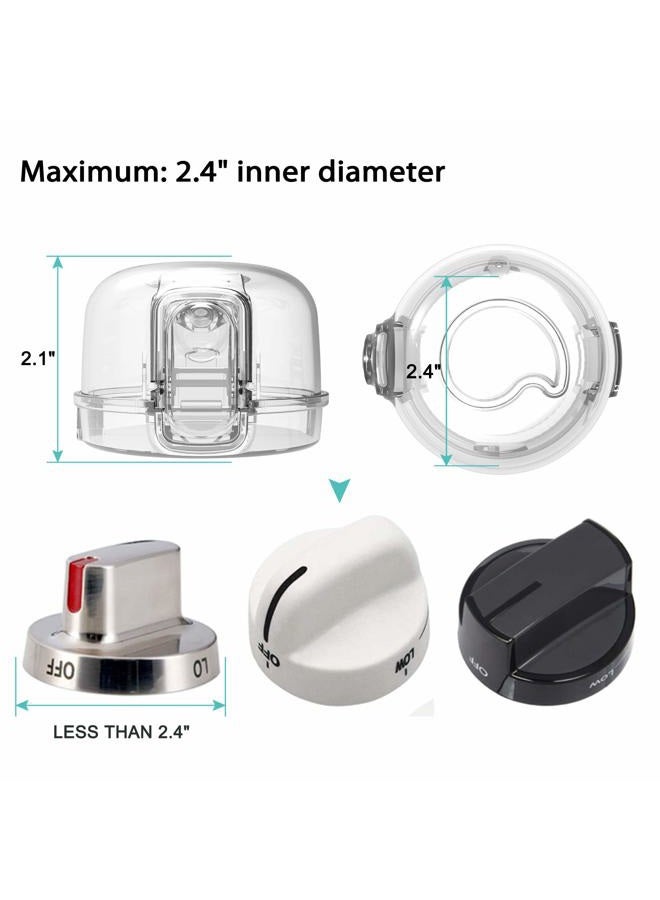 GRENFU Stove Knob Covers for Child Safety (5 + 1 Pack) Double-Key Design and Upgraded Universal Size Gas Knob Covers Clear View Childproof Oven Knob Covers for Kids, Babies - Image 3