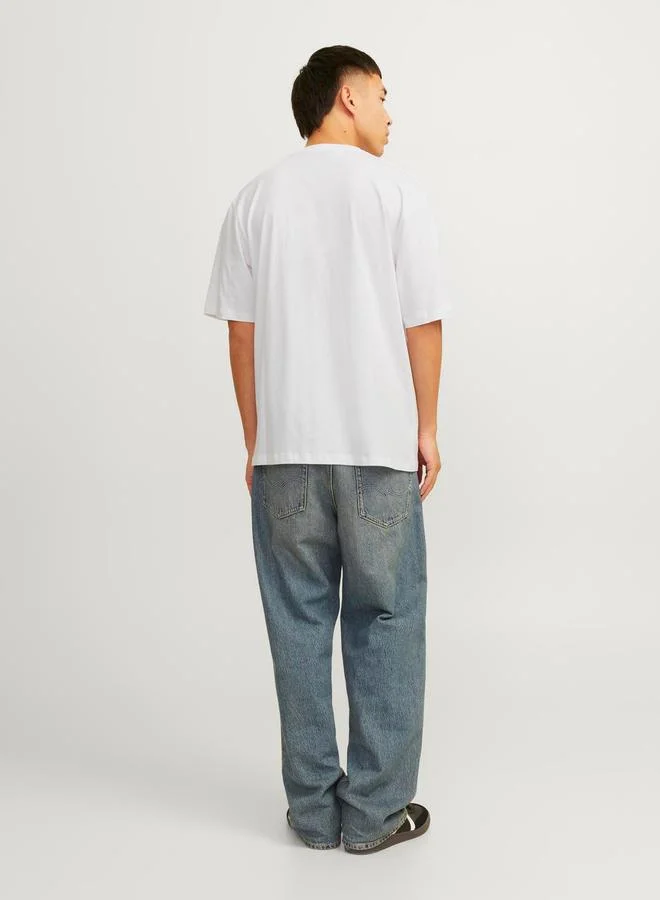 JACK & JONES Printed Crew Neck Combed Jersey T-Shirt