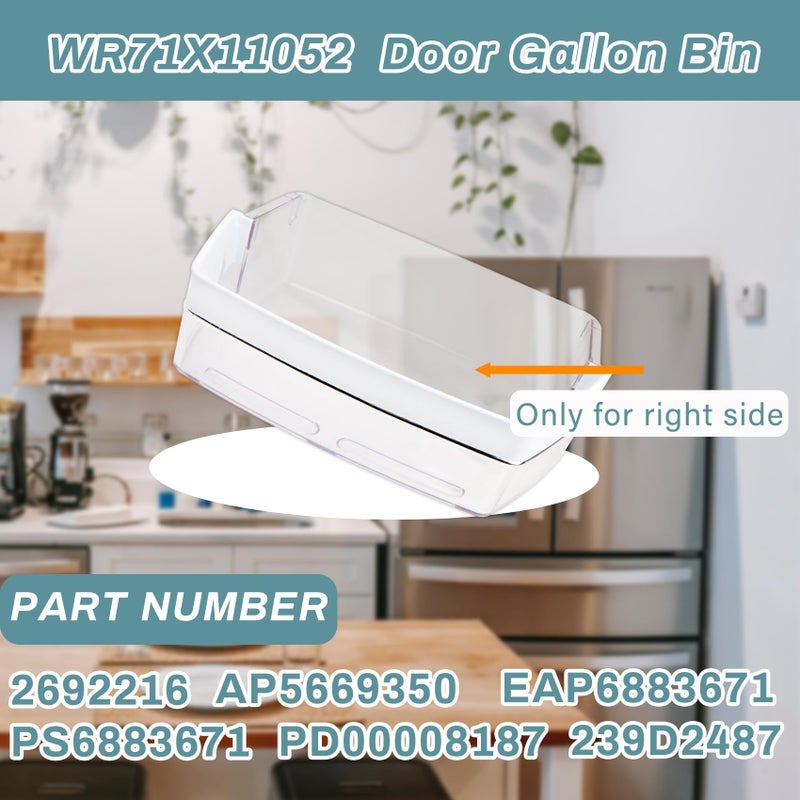 سلة جالون Wr71X11052 مطورة للجانب الأيمن متوافقة مع ثلاجة Ge تحل محل 2692216 Ap5669350 Ps6883671 Eap6883671 239D2487 Pd00008187 - Image 2