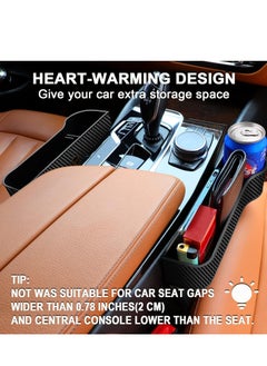 Beauenty 2 Pieces Car Seat Gap Filler Organizer, Multifunctional Car Seat Organizer, Auto Console Side Storage Box with 4 Hooks for Holding Phone, Keys, Wallet, Sunglasses  - Image 2