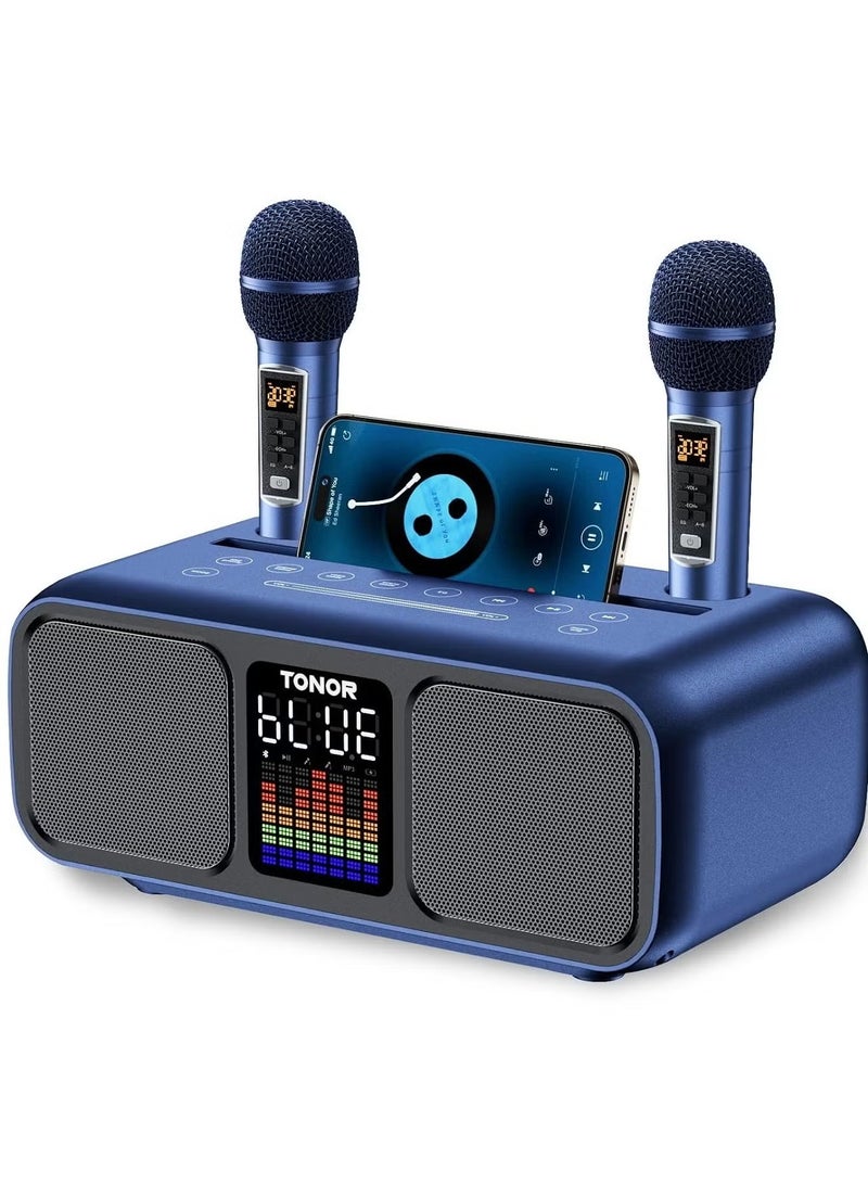 TONOR Karaoke Machine for Adults & Kids – Rechargeable Portable Speaker with 2 UHF Wireless Microphones, Supports AUX/USB/Type C/TF Card/Bluetooth, PA System for Home, Party, Outdoors & Indoors Activities  - Image 1