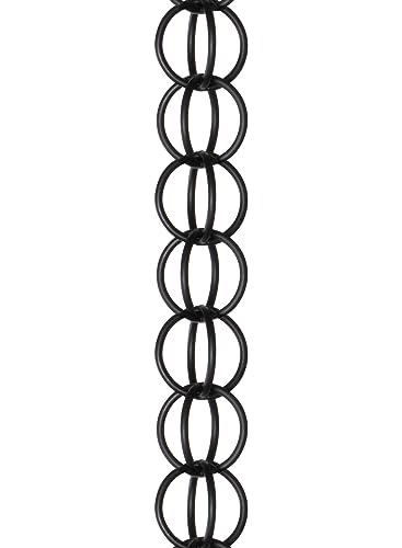 Monarch Rain Chains Aluminum Ring Rain Chain, 8.5 ft Black Powder Coated Aluminum Decorative Rain Catcher Chain for Gutters, Black Aluminum Rain Gutter Replacement Downspout - Image 1