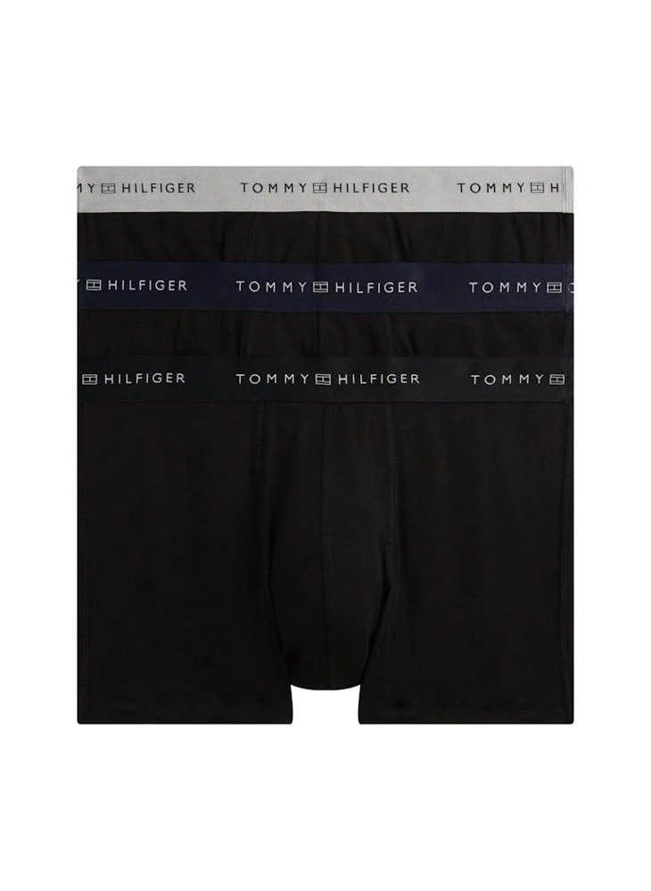 TOMMY HILFIGER 3-Pack Signature Logo Metallic Waistband Trunks