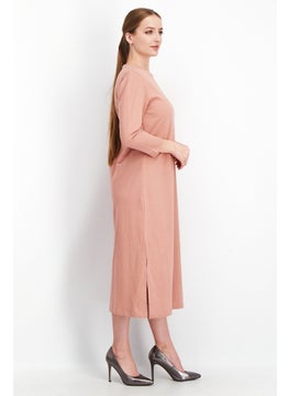 DeFacto Women Solid Midi Casual Drees, Peach  - Image 2