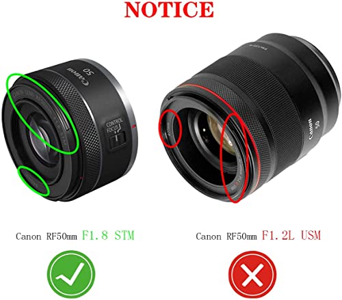 HUIPUXIANG غطاء عدسة RF 50mm لكاميرا كانون RF50mm f/1.8 STM (ليس RF50mm F 1.2L USM) على كاميرا EOS R6 R5 RP R (للإكسسوارات)، غطاء HUIPUXIANG ES-65B متوافق مع غطاء عدسة كانون 43mm - Image 2