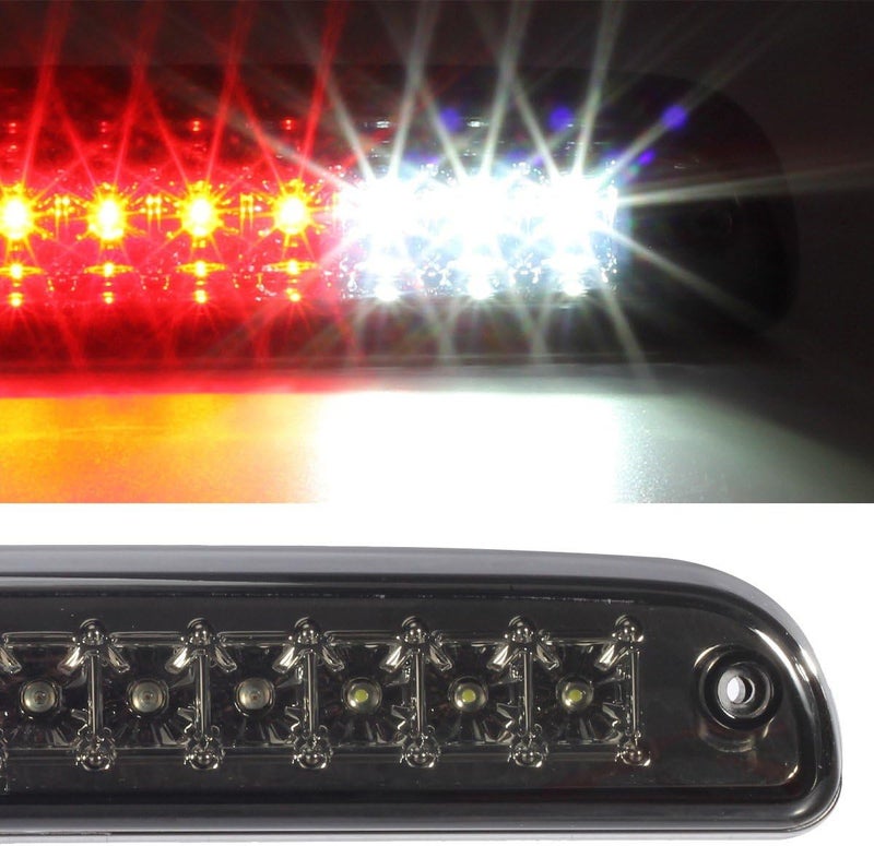 Partsam Red/White 12 LED Smoke Lens Chrome Housing Tail High Mount 3rd Third Brake Light Cargo Lamp Waterproof Replacement for Ford F-250 F-350 F-450 F-550 Super Duty 1999-2016 /Ford Ranger 1993-2011 - Image 3