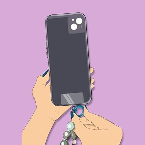 KC Keychain Phone Wrist Strap Pearl Beaded Mobile Phone Charm Hanging Bracelet Rabbit Lanyard for Phone, Purse, Camera, Bags, Case Cover For Girls Women White - Image 3