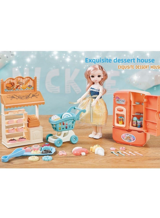 Children Play House Princess Doll Simulation Dessert Refrigerator Trolley Shopping Cart Bedroom Wardrobe Bed Room Toy-Color:Two Mixed-Specifications:Order A Multiple Of 22 Sets Before Shipment - Image 4