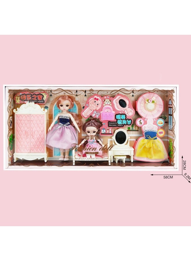 Children Play House Princess Doll Simulation Dessert Refrigerator Trolley Shopping Cart Bedroom Wardrobe Bed Room Toy-Color:Two Mixed-Specifications:Order A Multiple Of 22 Sets Before Shipment - Image 5