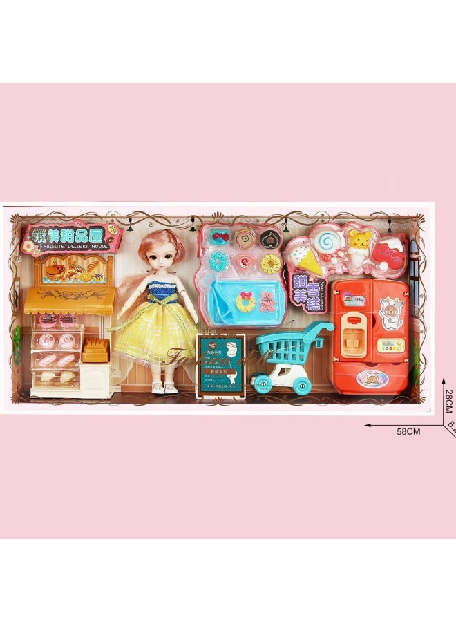 Children Play House Princess Doll Simulation Dessert Refrigerator Trolley Shopping Cart Bedroom Wardrobe Bed Room Toy-Color:Two Mixed-Specifications:Order A Multiple Of 22 Sets Before Shipment - Image 3