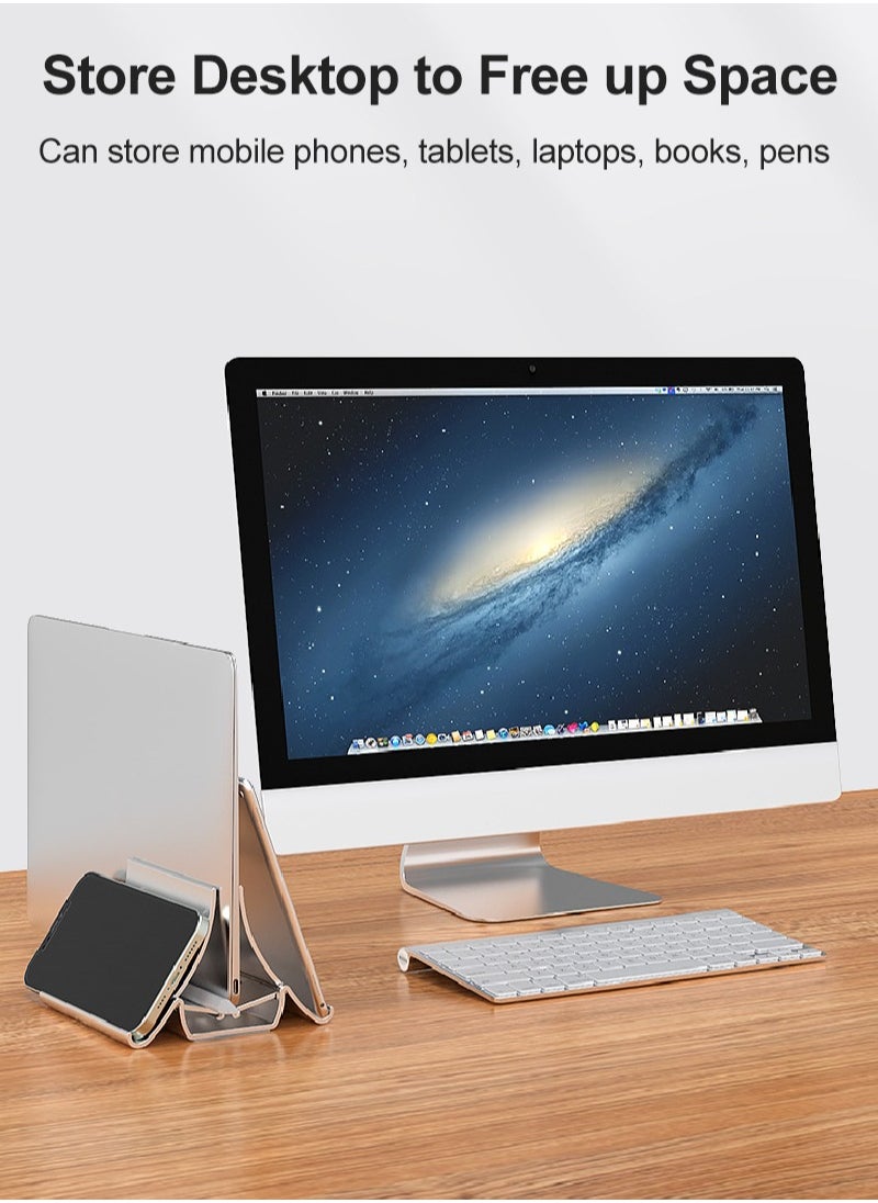 Multi-function Stand up Storage Stand ,Laptop Stand Riser,Tablet Holder for Mobile Phones/Tablets/Laptops Silver