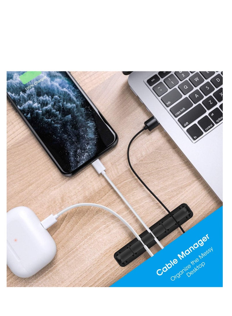 ECVV 3Pcs Cable Holder Clips - Desktop Cable Organizer For Management Of Power Cord And Charging Cables - Black - Image 2