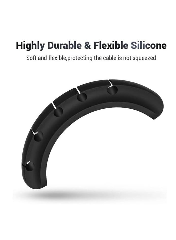 ECVV 3Pcs Cable Holder Clips - Desktop Cable Organizer For Management Of Power Cord And Charging Cables - Black - Image 5