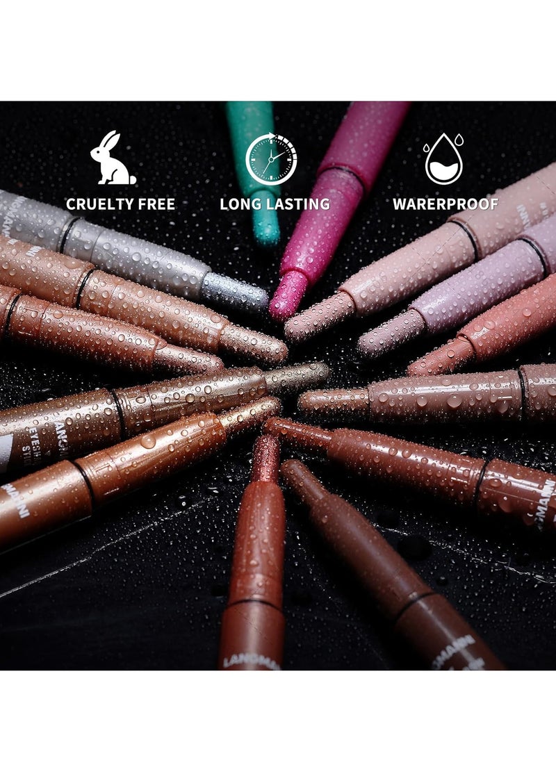 KASTWAVE 6 PCS Eyeshadow Stick Set, Waterproof Multi-Color Eyeshadow Pen Set, Cream Eye Shadow Sticks Set, Waterproof Matte, Long-Lasting Eye Makeup Kit, Natural & Shimmer Shades Contour Stick (#B) - Image 2