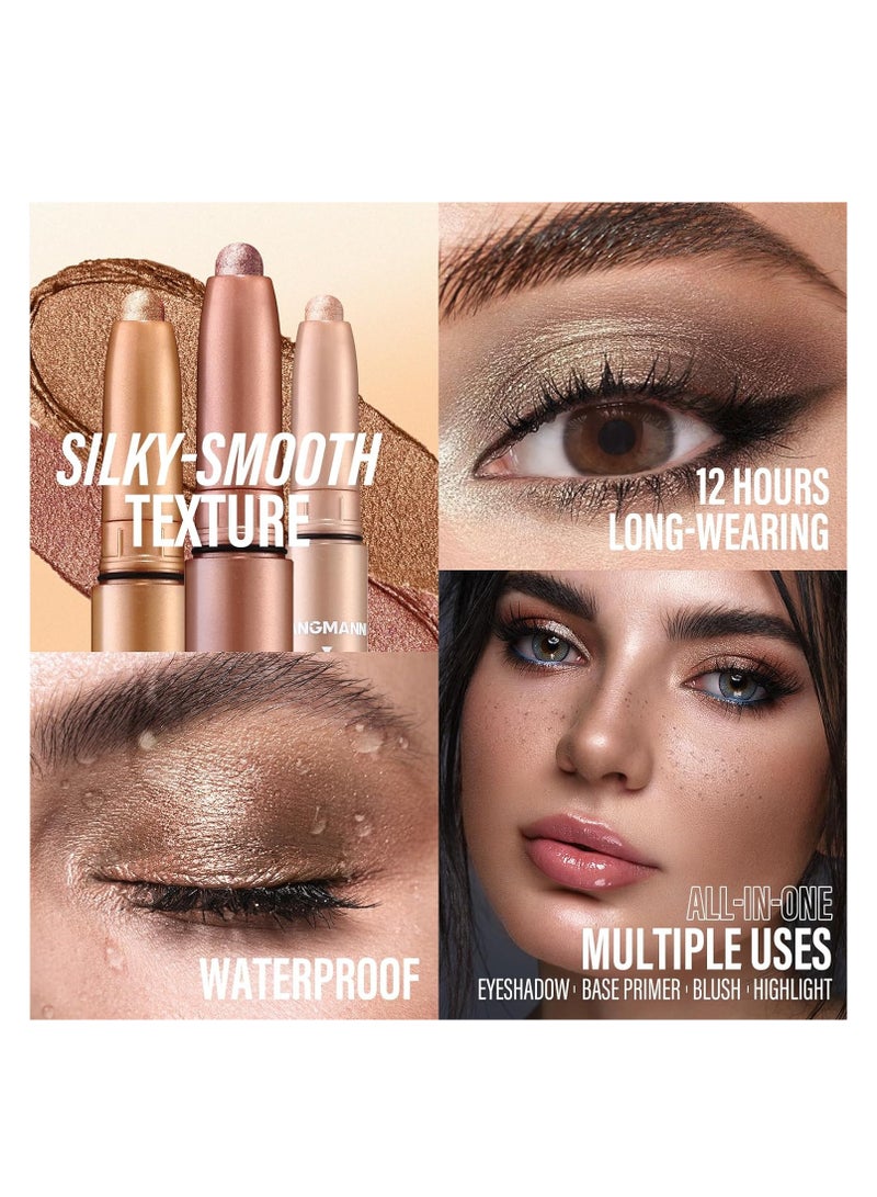 KASTWAVE 6 PCS Eyeshadow Stick Set, Waterproof Multi-Color Eyeshadow Pen Set, Cream Eye Shadow Sticks Set, Waterproof Matte, Long-Lasting Eye Makeup Kit, Natural & Shimmer Shades Contour Stick (#B) - Image 4