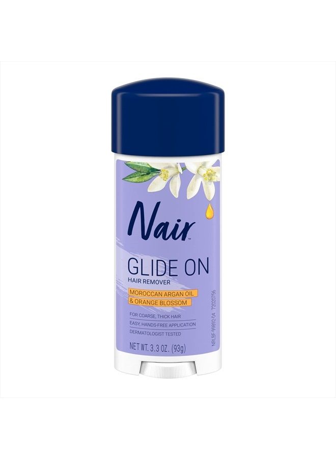 Nair Glide On Hair Removal Cream, Arm, Leg, and Bikini Hair Remover, Depilatory Cream, 3.3 Oz Stick - Image 1