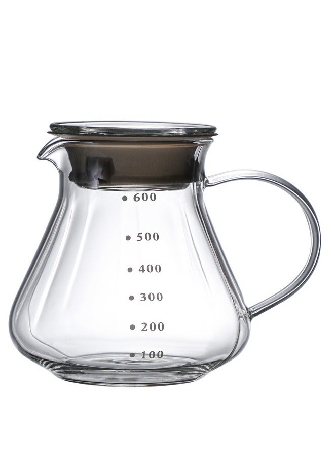 رانك  V60 سيرفر قهوة زجاجي مقاوم للحرارة 600 مل للاستخدام اليومي والمطبخ المنزلي - Image 1
