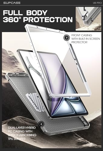 SUPCASE for iPad Air 11 Inch Case 7th Generation M3 2025, [Built-in Screen Protector & Pencil Holder & Stand] Rugged Cover for iPad Air 7th/6th/5th/4th Gen (11/10.9 Inch, 2025/2024/2022/2020), White - Image 5