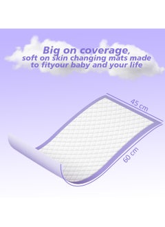 Cute 'n' Cuddle Disposable Changing Mats Pack Of 30 Lavender 60cmX45cm  - Image 3