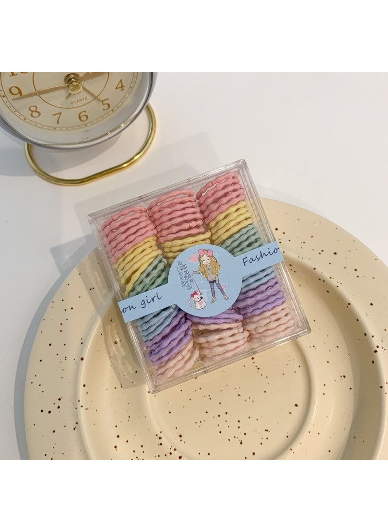 Generic Children Small Elastic Hair Ties Girls No Damage Mini Korean Style Hair Bands Baby Ponytail Holder Thumb Ring 5# light color beanie base boxed 90
