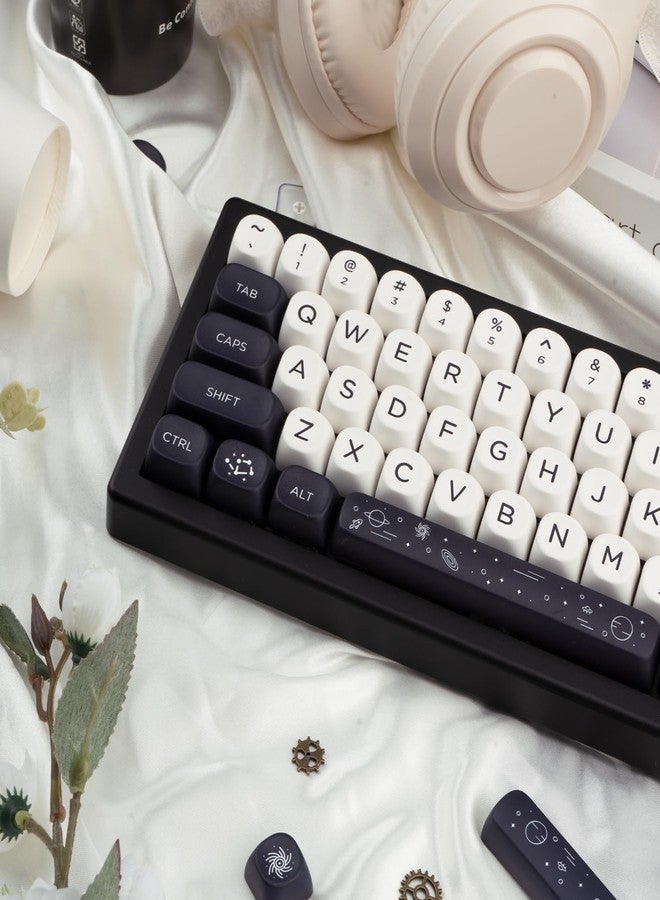 GEKUCAP MOA Keycaps 126 Keys PBT Keycaps Dye-Sublimation Custom Keyboard Key Caps Set for Cherry Gateron MX Switches Mechanical Keyboards, Black White Space Theme Key Caps - Image 3