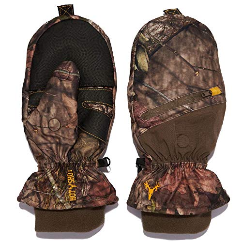 HOT SHOT Mens Camo Huntsman PopTop Mittens Mossy Oak BreakUp Country Mini Large - Image 1