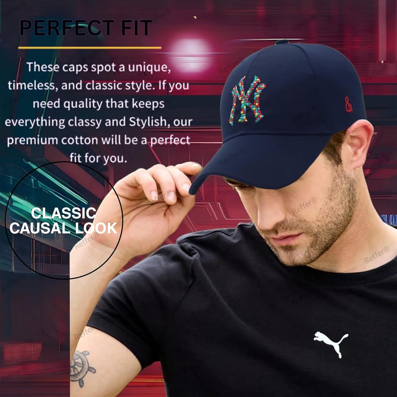 REFFER Unisex Baseball Caps, Comfortable, Stylish Design, Caps Branded with Adjustable Buckle, Summer caps for Men, Cricket Caps for Men, Gym Caps for Men, Sports Caps for Men Women - Image 2