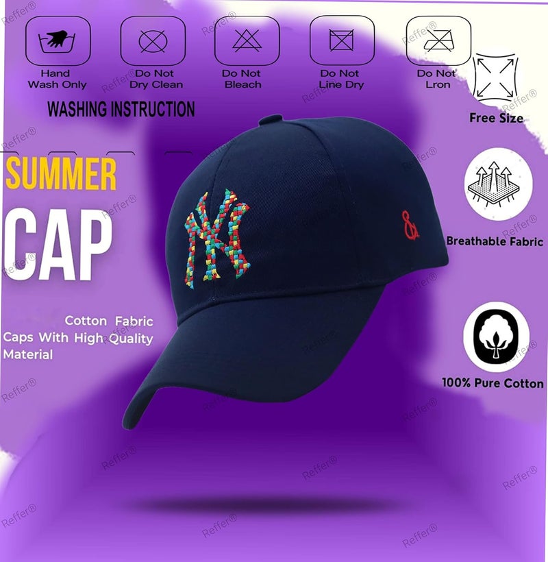 REFFER Unisex Baseball Caps, Comfortable, Stylish Design, Caps Branded with Adjustable Buckle, Summer caps for Men, Cricket Caps for Men, Gym Caps for Men, Sports Caps for Men Women - Image 3
