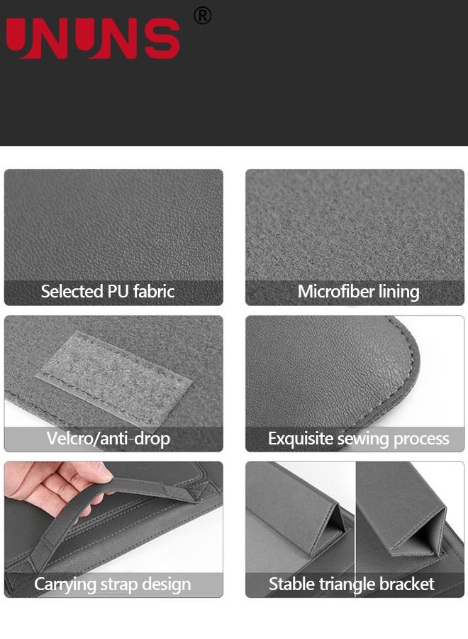 UNUNS Laptop Stand Sleeve Case,Waterproof 3 In 1 Laptop Sleeve Bag,Laptop Case Compatible With 15-15.6 Inch Laptops And Tablets Soft PU Leather - Image 5