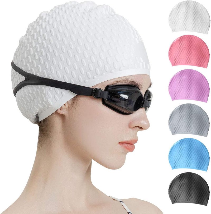 Tripsky Silicone Swim Cap,Comfortable Bathing Cap Ideal for Curly Short Medium Long Hair, Swimming Cap for Women and Men, Shower Caps Keep Hairstyle Unchanged… - Image 1