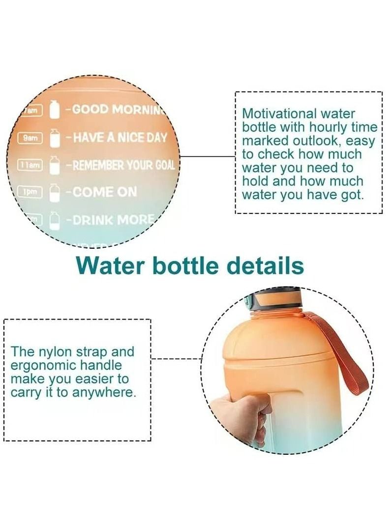 LIMOS 1 Gallon Sports Water Bottle Motivational with Time Marker & Straw Leak  - Image 3