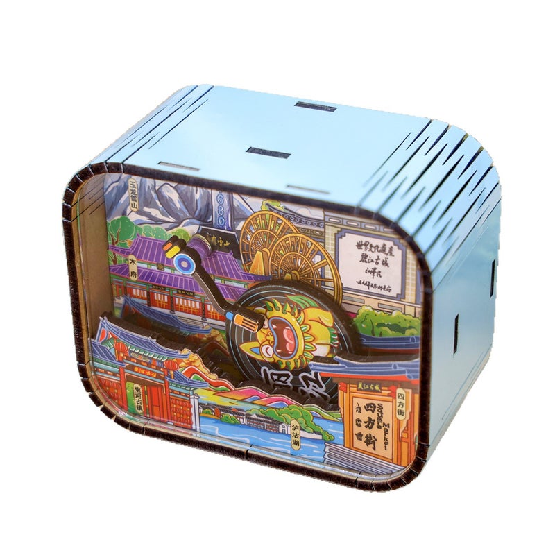 Wooden Chaoshan Music Box Fridge Magnet - Image 1