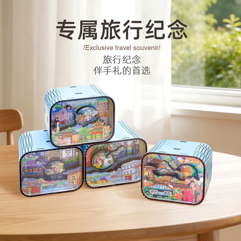 Wooden Chaoshan Music Box Fridge Magnet - Image 2