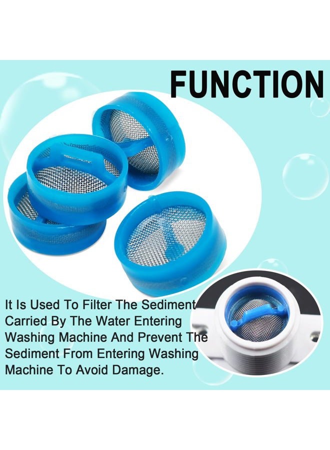 NGeGe 4pcs Washer Water Inlet Valve Filter Screens-OD 20mm,Height 11mm-Compatible with Most Automatic Washing Machines(Blue) - Image 4