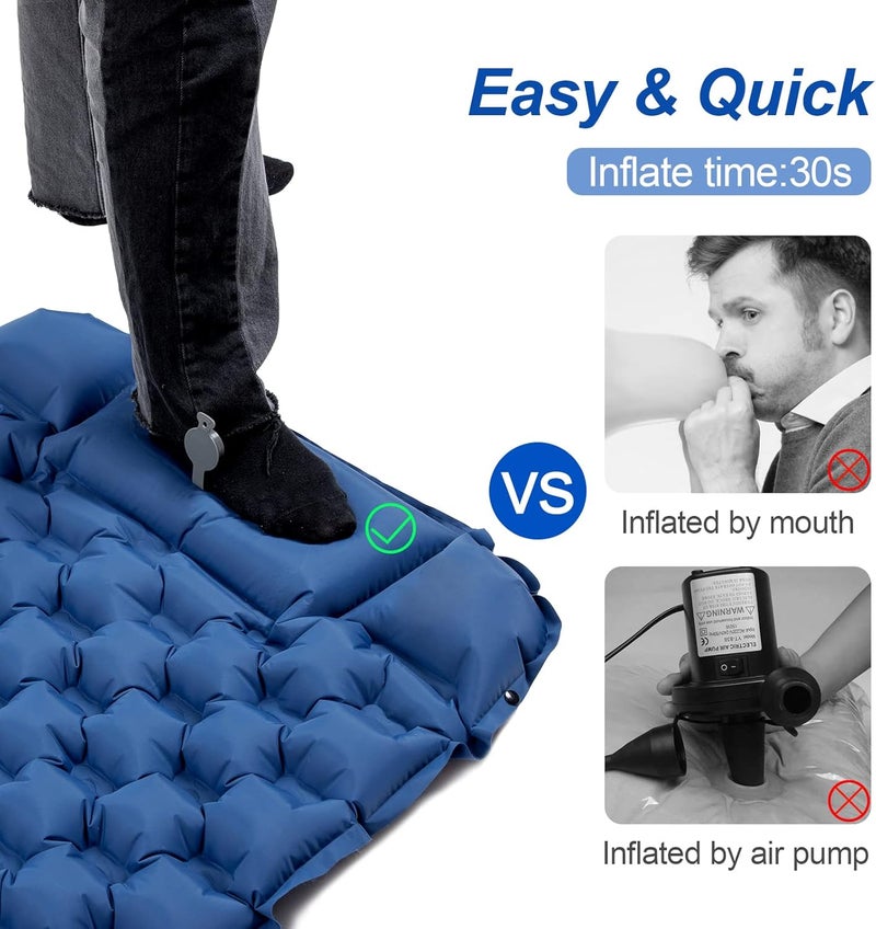 Night Cat Inflatable Sleeping Pad Mat Bed with Pillow and Air Bag for Camping, Backpacking Hiking; Ultra-Light, Compact, Comfortable, 75"x25" - Image 2