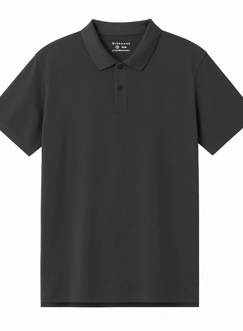 Men’s Slim Solid Pique Polo with Flat Knit Collar & Soft Finish