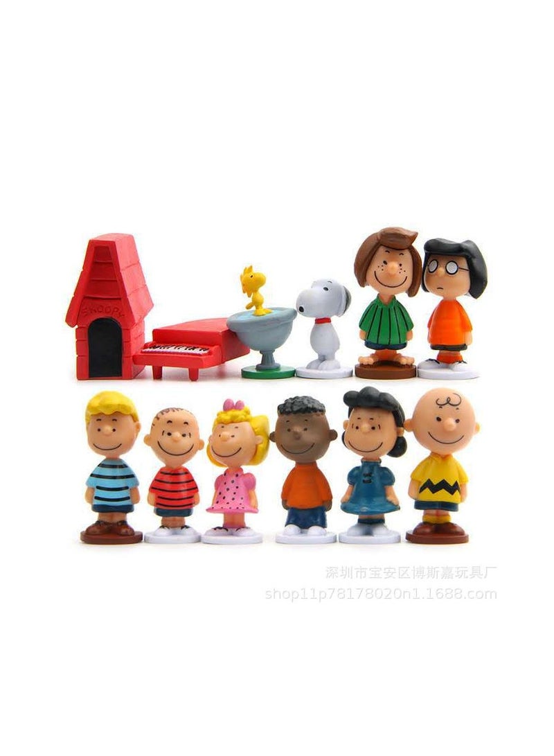 Anime cartoon bulk cargo Q-version cartoon puppy doll figurine figurine 12 Snoopy ornaments - Image 1