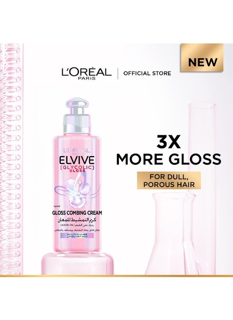 Elvive Glycolic Gloss Combing Leave in Cream with Glycolic Acid for Dull and Porous Hair 200ML