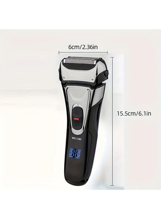 Black Mens Cordless Electric Razor USB Rechargeable Beard Trimmer Wet Dry Shaver - Image 4